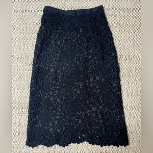 Elie Tahari for Bergdorf Goodman black floral pencil skirt